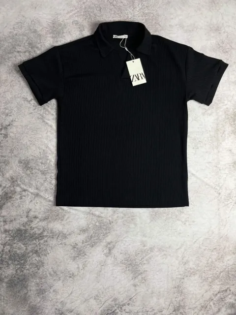 Polo Zara Canelada Preta