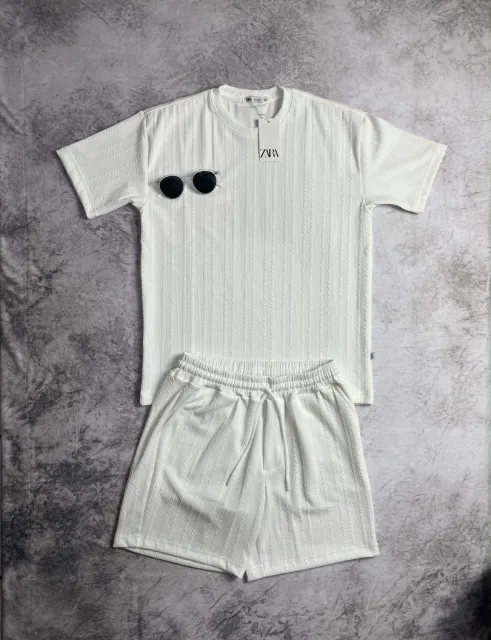 Conjunto Zara Texturizado Branco